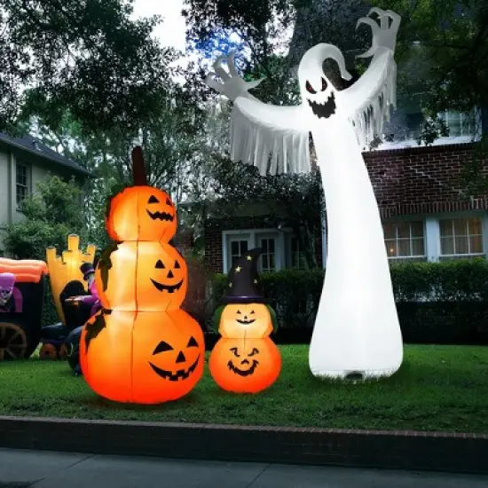 Costway 5FT or 6FT or 12FT Halloween  Decoration with LED Lights  Yard Decoration image {3}