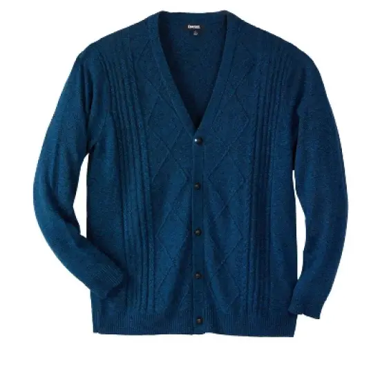 KingSize Men's Big & Tall  Shoreman's Cardigan Cable Knit Sweater image {5}