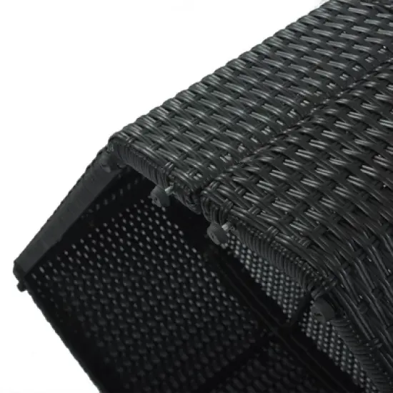 7pc Wicker Patio Seating Set with Cushions & Striped Pillows - Gray - GODEER image {13}