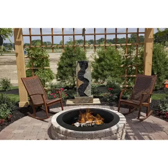 Bestier Fire Pit Ring for Outside, 33.5" Outdoor Fire Ring, Large Wood Burning Fire Pits Outdoor Fireplace, Bonfire Pit for Camping, Backyard, Patio image {3}