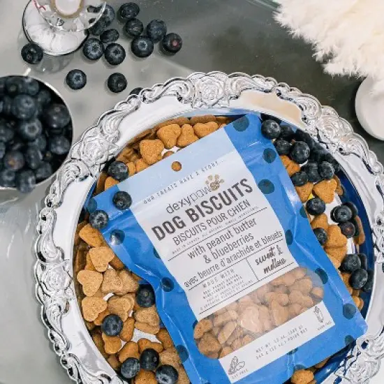 Dexypaws Peanut Butter & Blueberry Dog Biscuits 12oz &ndash; Natural image {1}