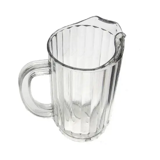 Winco Single Spout Polycarbonate Water Pitcher, Clear, 32oz image {1}