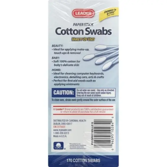Leader Paper Stick Cotton Swabs 170 ct image {4}