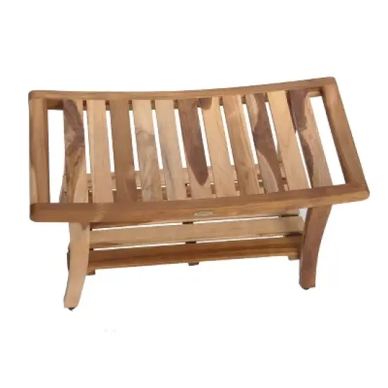 EcoDecors&reg; Harmony&reg; 30" Teak Wood Shower Bench with LiftAide&reg; Arms in EarthyTeak Finish image {2}