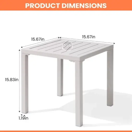 Pellebant Outdoor End Table Aluminum Square Patio Side Table image {1}