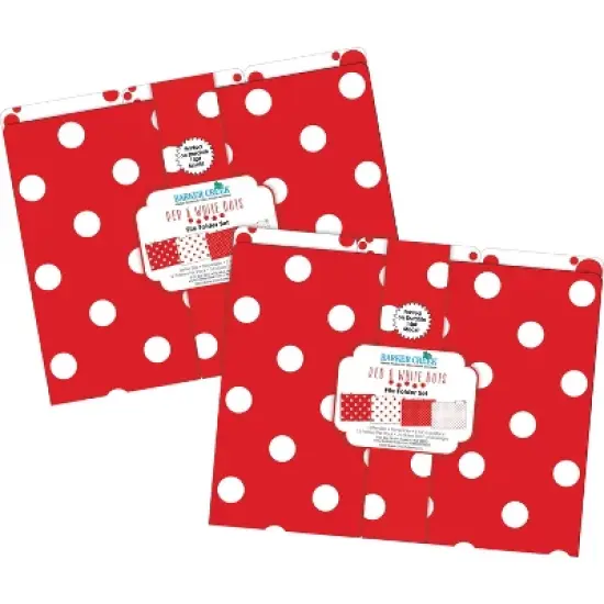 Barker Creek Red and White Dot 14pt Letter-Size File Folders Multi-Design Set 24 per Set: Paper, Top Tab, 50 Sheet Capacity image {2}