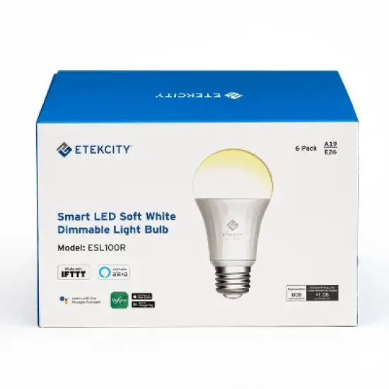 Etekcity 6pk Smart LED Dimmable Light Bulbs Soft White image {4}