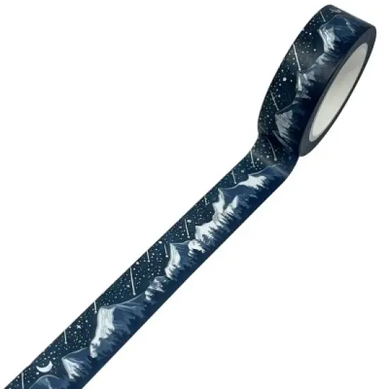 Wrapables Gold and Silver Foil Washi Masking Tape, Meteor Shower, 15mm x 10M image {1}