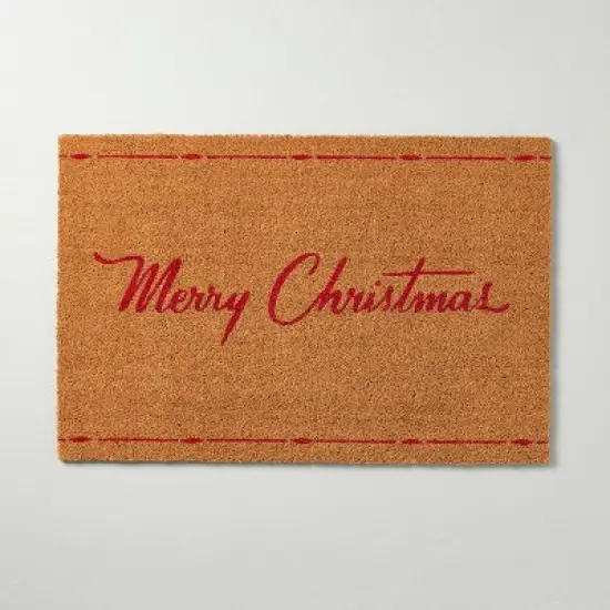 Merry Christmas Coir Doormat Tan/Red - Hearth & Hand&trade; with Magnolia image {4}