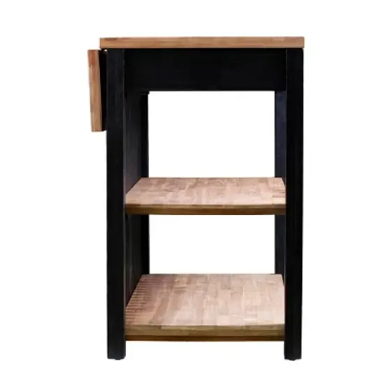 Nashhex Expandable Freestanding Kitchen Island Black/Natural - Aiden Lane image {4}