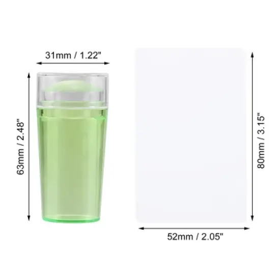 Unique Bargains DIY Round Silicone Nail Art Stamper and Scraper Plate 2.6cm Dia Green image {2}