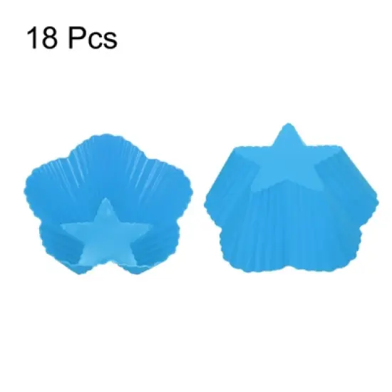 Unique Bargains Silicone Cupcake Liners Non-Stick Baking Cups 18 Pcs image {2}
