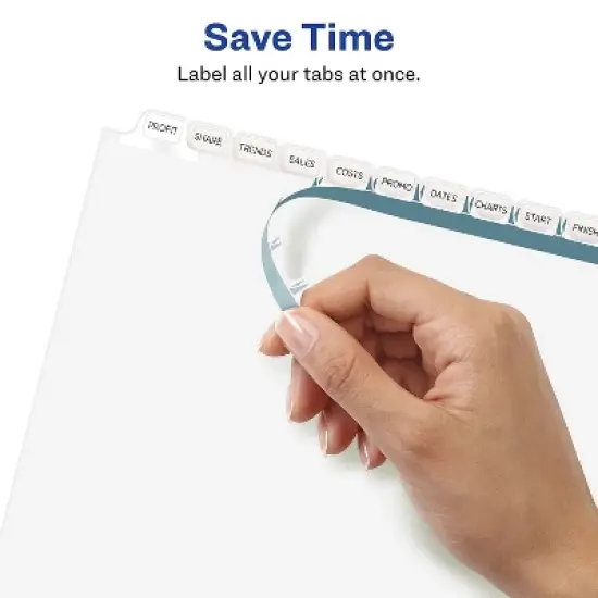 Avery Print & Apply Clear Label Dividers w/White Tabs 12-Tab Letter 5 Sets 11582 image {3}