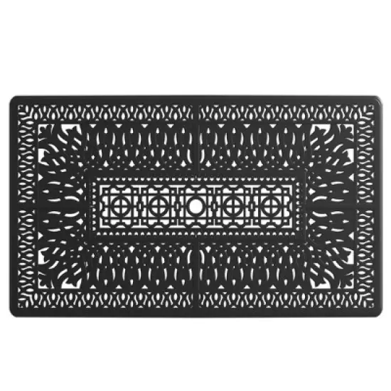 Gulches Patio Dining Tables - Black Rectangular Table with Umbrella Feature image {5}