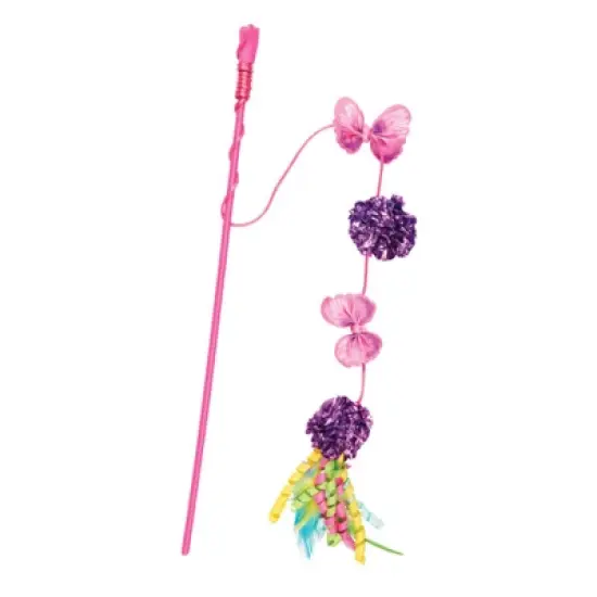Spot Butterfly and Mylar Teaser Wand Cat Toy - Assorted Colors image {3}