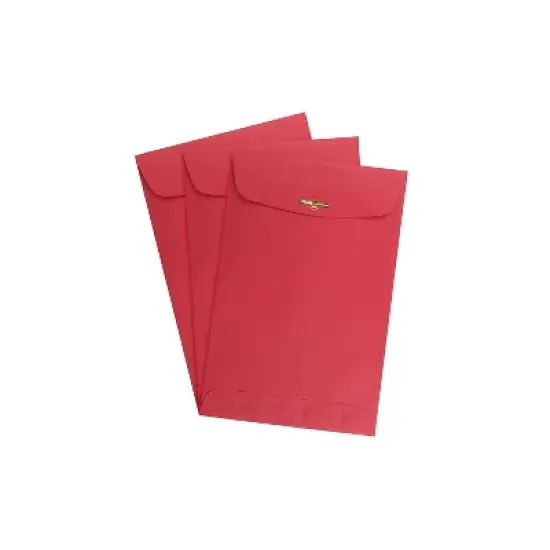 JAM Paper 6x9 Open End Catalog Colored Envelopes w/Clasp Closure Red Recycled 87881A image {2}