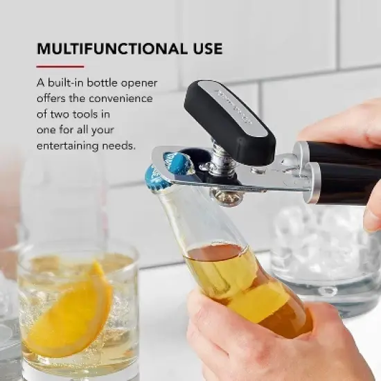Multifunction Can Opener and Bottle Opener Easy to Use, Razor Sharp Stainless Steel Cutting Wheel, Soft Ergonomic Handles image {4}