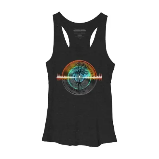Women's Design By Humans Color Nature Sounds Night Oak Tree By Maryedenoa Racerback Tank Top image {2}