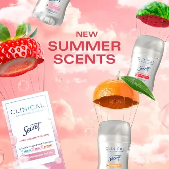 Secret Clinical Strength Invisible Solid Antiperspirant & Deodorant - Watermelon Fizz - 1.6oz image {5}