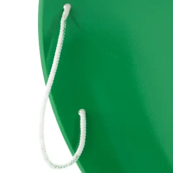 Slippery Racer ProDisc 26 Inch Heavy Duty Aluminum Iron Alloy Metal Kids Winter Saucer Snow Sled with Dual Riveted Soft Grip Rope Handles, Green image {4}