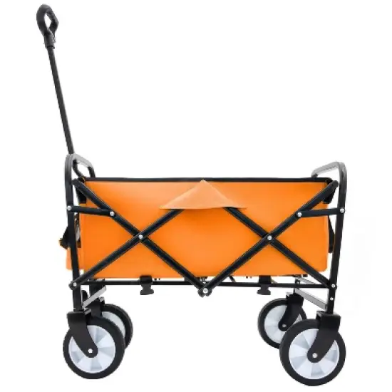 UBSSO Minimeetall Collapsible Outdoor Utility Wagon with Strapping System, 225 lbs Capacity, Orange image {13}