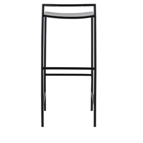 JONATHAN Y Svelte Coastal Contemporary Iron Saddle-Seat Low-Back Bar Stool with Foot Rest image {6}
