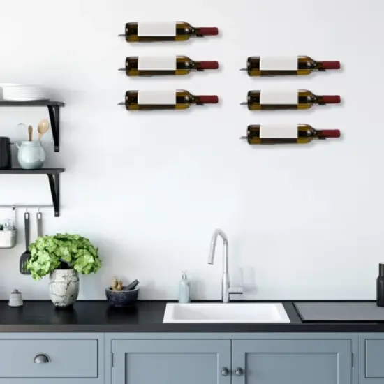 Unique Bargains Durable Iron Rustless Solid and Sturdy Wall-Mounted Wine Rack image {2}