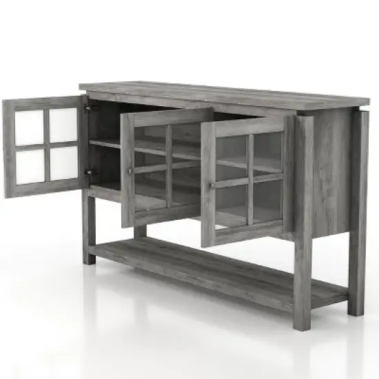 Carita Transitional Windowpane Cabinets Buffet - HOMES: Inside + Out image {5}