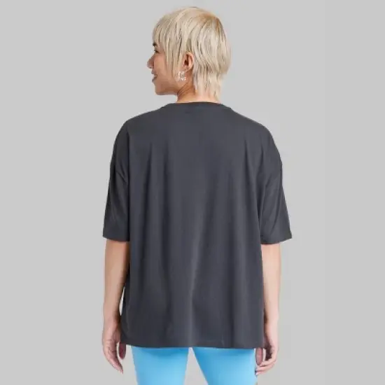 Women's Oversized Eye Graphic T-Shirt - Wild Fable&trade; Black image {2}