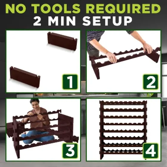 NutriChef Modular Wine Storage Rack - 72 Bottle Wine Rack with 8-Tier Shelves SLWMDSF226BK image {5}