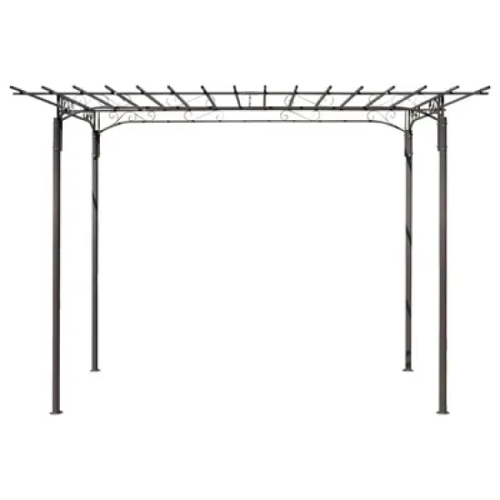 vidaxl Garden Arbor Arch - Steel Rose Archway pergola for Climbers - Outdoor Patio Seating Area 7ft high in Brown image {2}