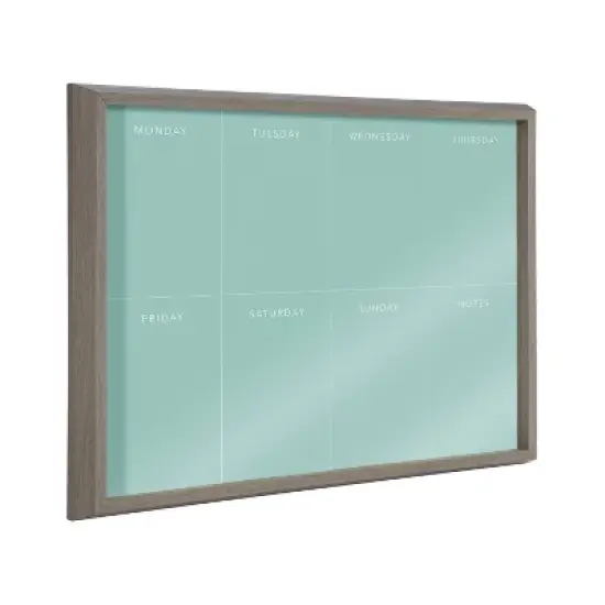 18" x 24" Blake This Week Teal Framed Printed Glass by the Creative Bunch Studio Gray - Kate & Laurel All Things Decor image {3}