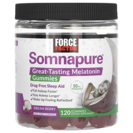 Force Factor Somnapure&reg;, Great Tasting Melatonin Gummies, Dream Berry, 120 Gummies (5 mg per Gummy) image {4}