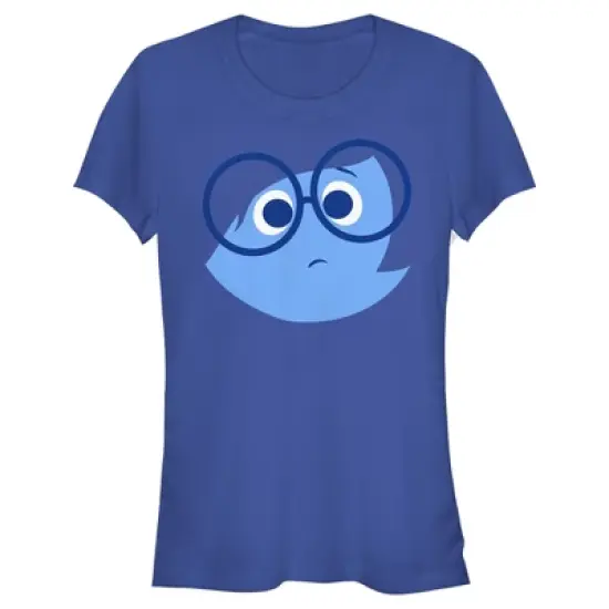 Junior's Inside Out Sad Face Halloween T-Shirt image {2}