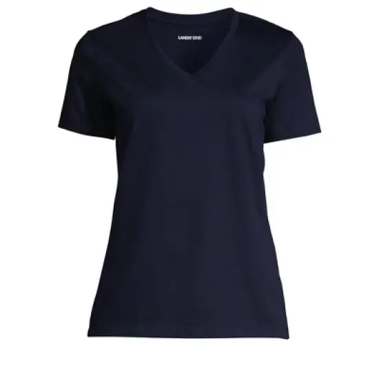 Lands' End Women's Relaxed Supima Cotton Short Sleeve V-Neck T-Shirt image {4}