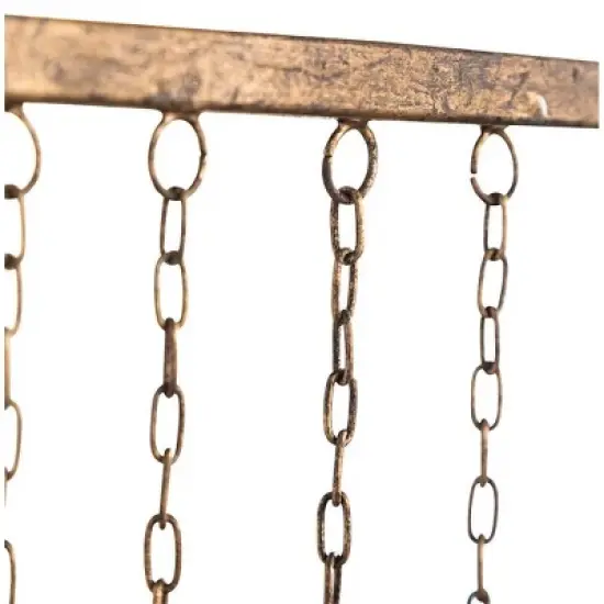 Wind & Weather Handcrafted Nine Metal Bells Wind Chime with Antiqued Golden Finish image {3}