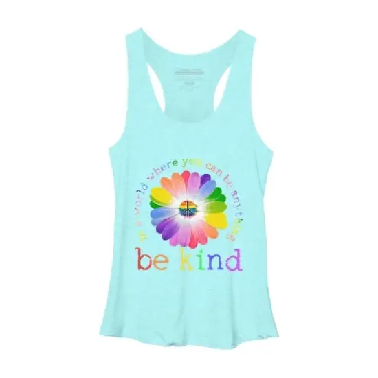 Women's Design By Humans In A World Where You Can Be Anything Be Kind Lgbt By DragonTee Racerback Tank Top image {4}