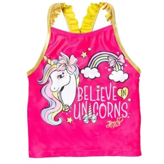 JoJo Siwa Girls Racerback Tankini Top and Bikini Bottom Swim Set Little Kid to Big Kid  image {1}