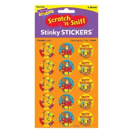 Trend Enterprises Trend Thanksgiving Time - Pumpkin Stinky Stickers Large Round 60 ct. (T-83403) image {2}