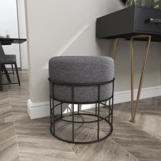 Metal Fabric Patio Garden Stool - Olivia & May image {4}