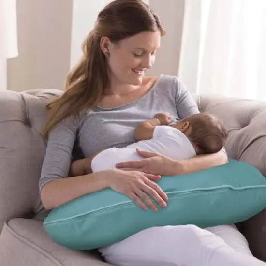 Boppy Organic Original Support Nursing Pillow -Vintage Blue image {4}