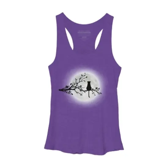 Women's Design By Humans The Cat and The Moon By Maryedenoa Racerback Tank Top image {6}
