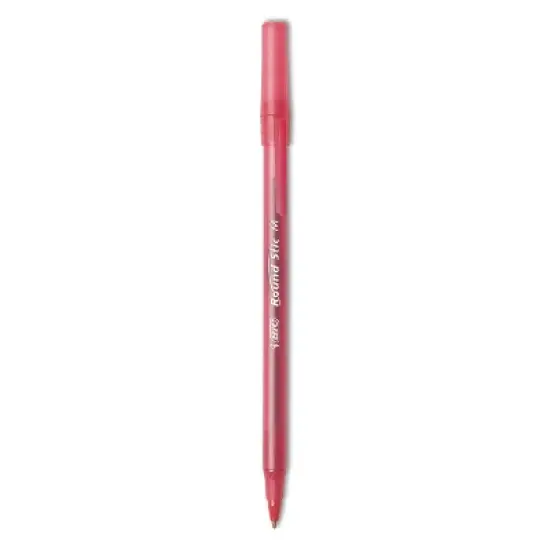 Bic Round Stic Xtra Precision & Xtra Life Ballpoint Pen Red Ink 1mm Medium Dozen GSM11RD image {7}
