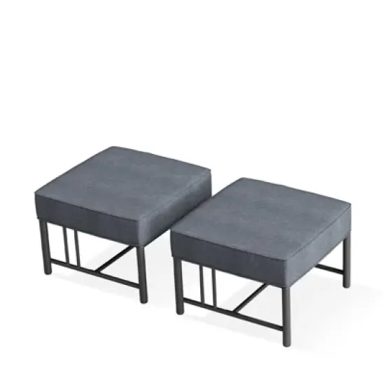 Gymojoy Outdoor 2 Pieces Patio Footstool Multipurpose Ottomans Foot Stool Ottoman image {2}
