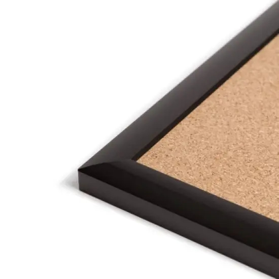 U Brands 24"x18" Cork Bulletin Board Black Aluminum Frame image {1}
