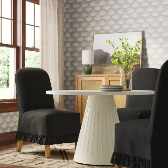 Replacement Ruffled Slipcover Only for Rounded Back Dining Chair - Threshold&trade; image {7}