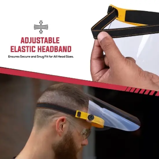 Bison Life Clear Face Shield, Reusable & Lightweight Face Protection, One Size, Yellow - 2 Pack image {2}