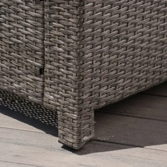 Puerta Wicker Loveseat Gray/Black - Christopher Knight Home image {4}