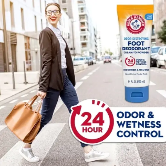 Arm & Hammer Odor Destroying Foot Deodorant Cream-to-Powder - 3.4oz image {4}