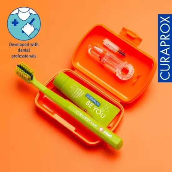 Curaprox Ortho Travel Set Orange, Complete On-the-Go Oral Care for Braces image {4}